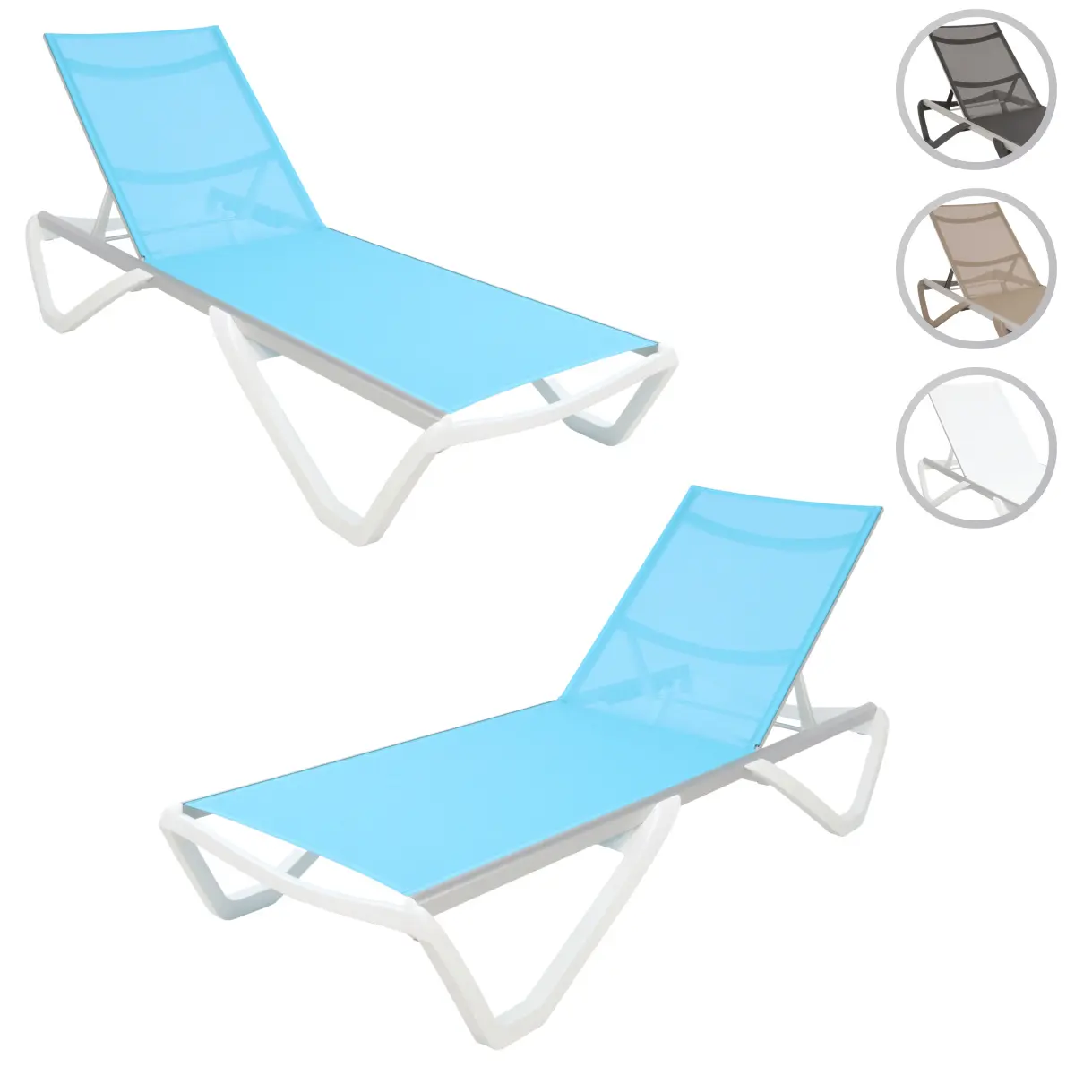 Furnish Theory Seabreeze Deck Patio Sunloungers Sun Loungers Lounge Chairs Outdoor Sling Chaise Loungers (Various Frame & Mesh Configurations; Set of 2)