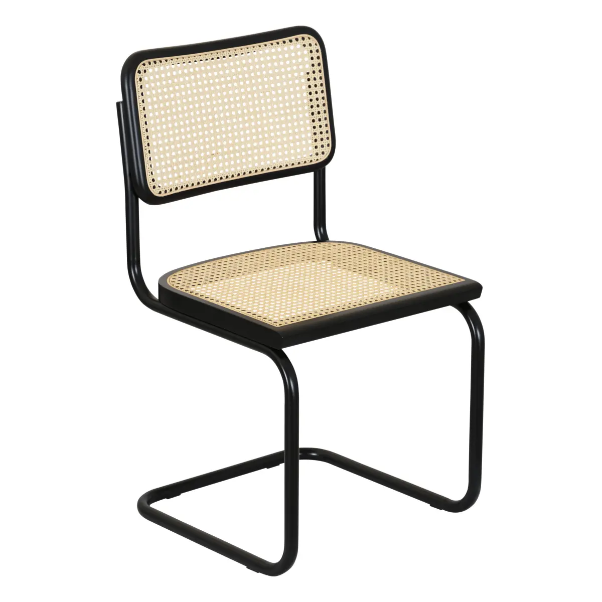 Breuer Chair Company Cesca Cane Cantilever Side Chair w/ Black Frame (Various Wood Finishes & Cane Colors; Made in Italy)